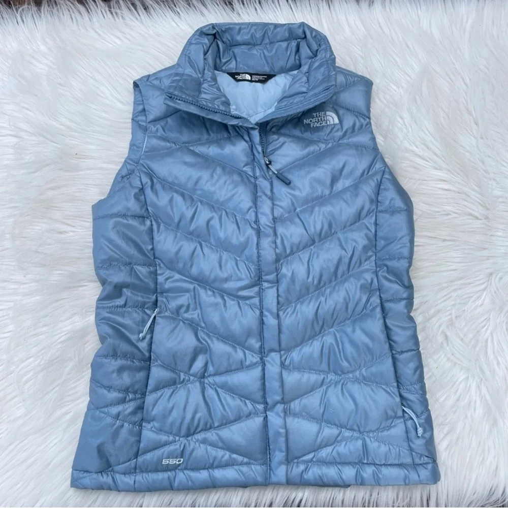 The North Face Women’s Blue 550 Down Filled Quilted Puffer Vest XS - Picture 2 of 11